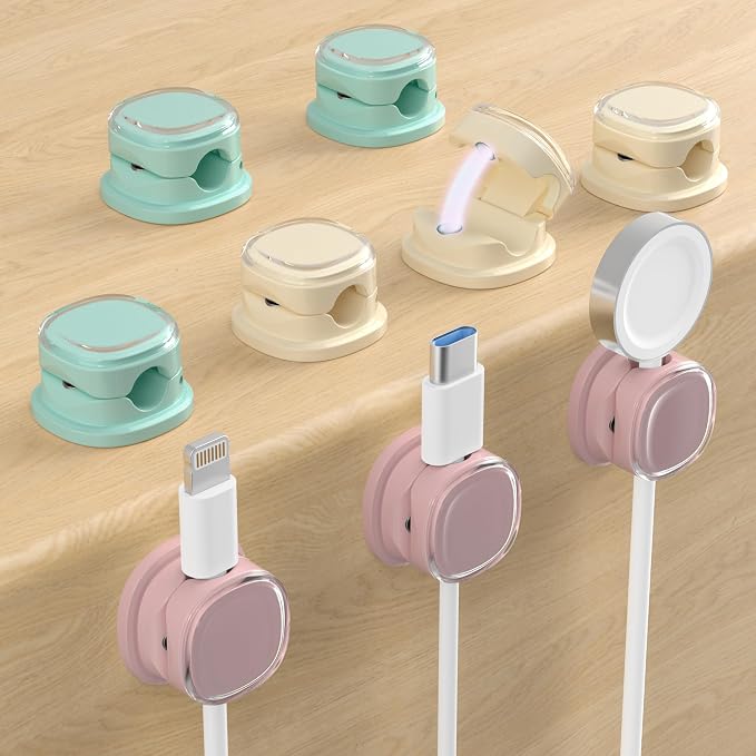 Magnetic Cable Clips, Adjustable Cord Holder Management, Adhesive Wire Keeper by COOCAT