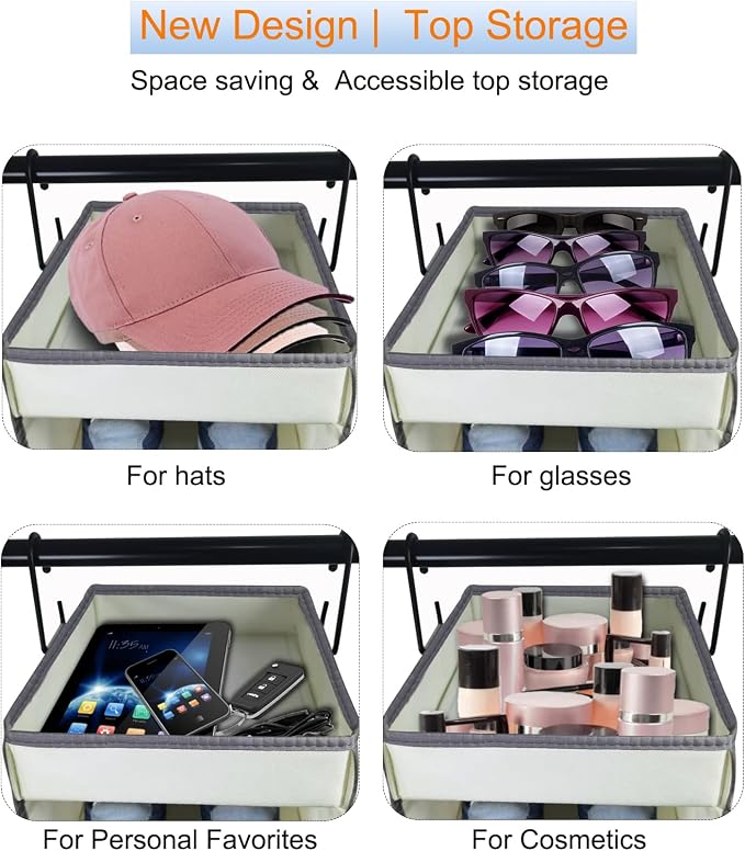 Large-Sized Hanging Shoe Organizer 10-Shelf, Sturdy Hanging Closet Organizer - Image 5