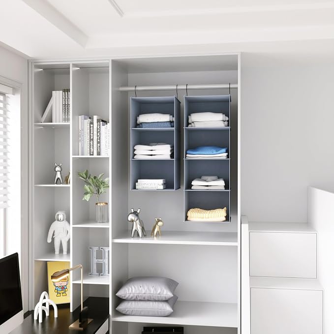 Hanging Closet Organizer 3-Shelf, Oxford Fabric Wardrobe Storage, shoes & - Image 9