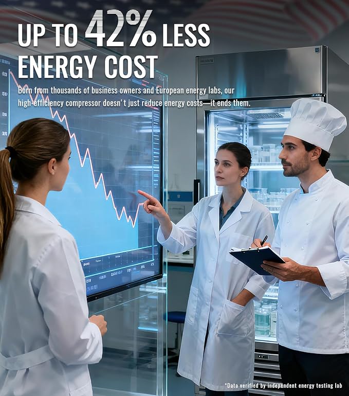 54" W Commercial Freezer, ETL Certified 49.6 Cu.ft Stainless Steel Reach-in Upright Freezer,Auto Defrost,Digital Temperature Control (-10°F to 10°F) Used to Restaurant,Bar,Shop