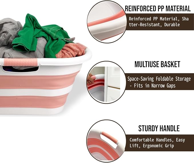 SAMMART 40L Collapsible Plastic Laundry Hamper - Image 3