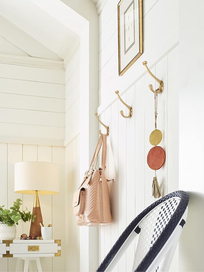 Amerock Adare Double Prong Champagne Bronze Wall-Mounted Hook | Decorative wall - Image 9