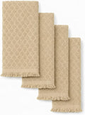 Kitchen Towels, Sage Taupe Diamond Pattern Drying Towels 18 x 28 Super by MosJos
