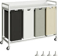 Herture Laundry Hamper with Shelf, Laundry Basket 4 Section, Laundry Sorter by Herture