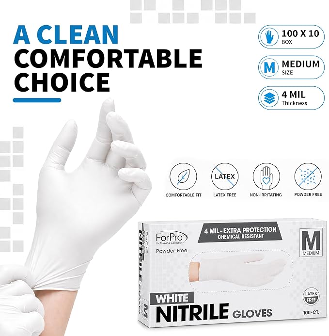 ForPro Disposable Nitrile Gloves, Chemical Resistant, Powder-Free, Latex-Free - Image 8