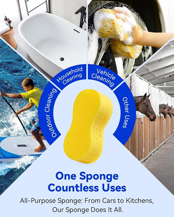 Temede Large Car Wash Sponges, Extra Thick Foam Sponges, Extra Thick - Image 6