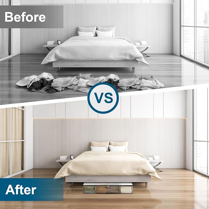 2 Pack Under Bed Storage Containers Bins, Humid-Proof Plastic Underbed Storage - Image 5