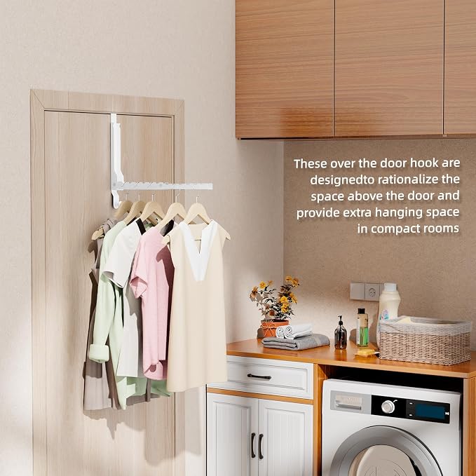 Over The Door Hanger Folding Clothes Drying Rack, Double Fold Hanging Door - Image 2