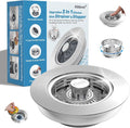 Hibbent Metal Kitchen Sink Drain Strainer and Stopper, Stainless Steel by Hibbent