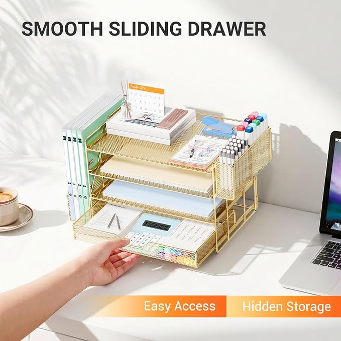 Desk Organizers and Accessories, 4-Tier Desktop File Organizer - Image 7