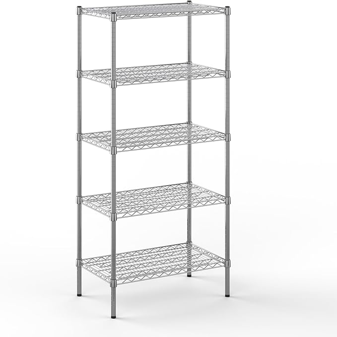 18" Deep x 30" Wide x 64" Height Wire Shelving Kit | 5-Tier | NSF Commercial Storage Rack Unit