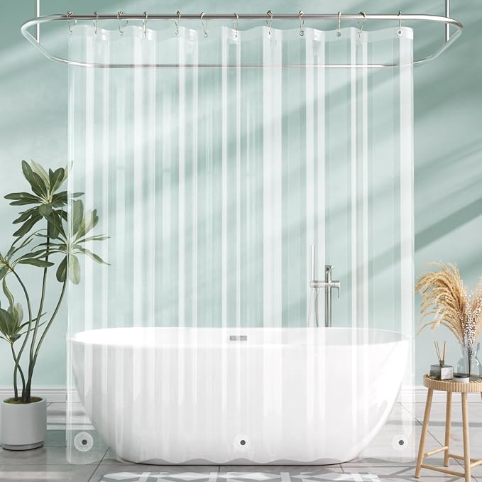 AmazerBath Clear Shower Curtain Liner, 72x78 Long Plastic Shower Curtain Liner - Image 8