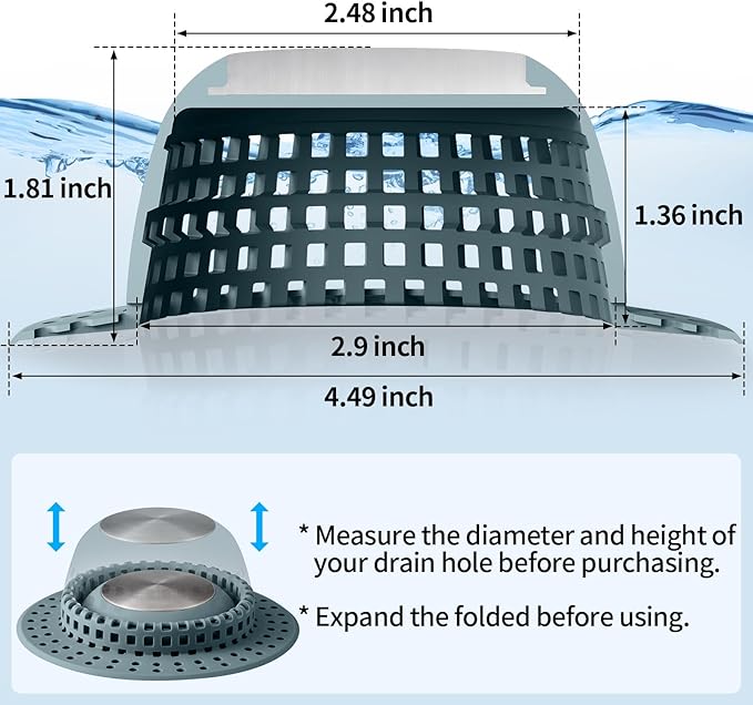 Aluvor Shower Drain Hair Catcher Bathtub Drain Cover Sink Drain Protector | - Image 4