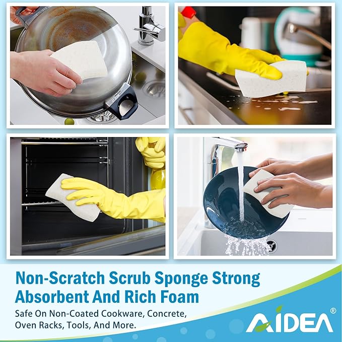 AIDEA Sponges Kitchen, Non-Scratch Scrub Sponge-24Count, Sponges - Image 7