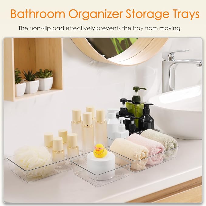 Drawer Organizer, 26 Pack Clear Plastic Drawer Organizer Bins, Versatile - Image 6