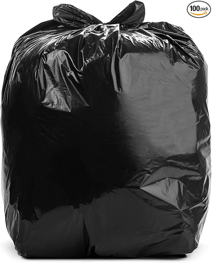 Aluf Plastics 33 Gal Black Trash Bags, 1.5 MIL by AlufPlastics