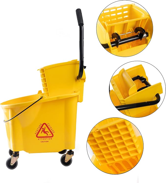 Matthew Cleaning 38 Quart Commercial Mop Bucket INCL.Wet String Mop - Image 3