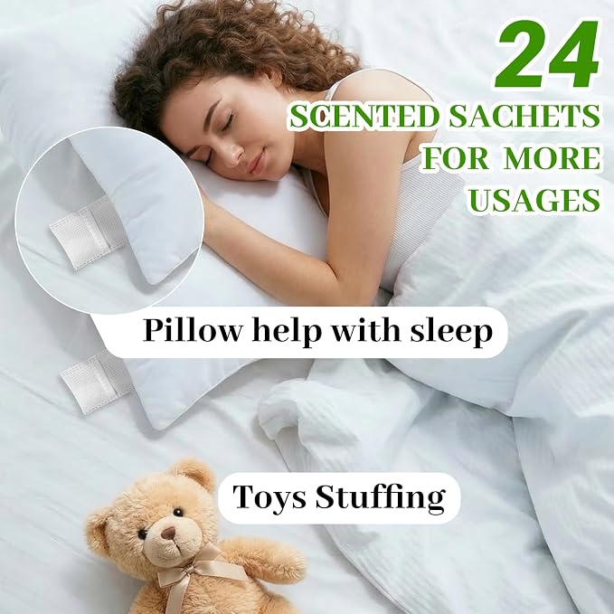 24 Pack Rosemary Sachets for Drawers and Closets, Natural Closet Freshener - Image 7