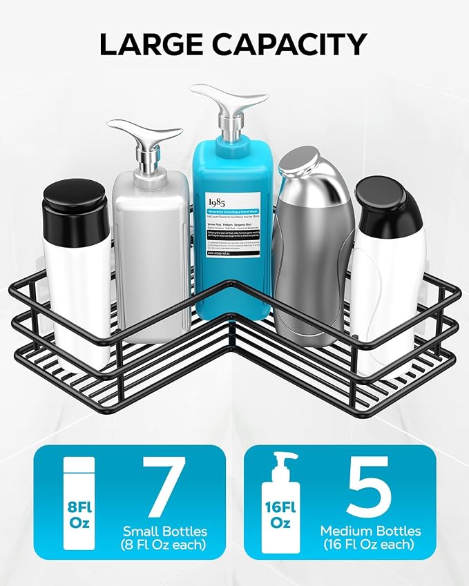 Nieifi Corner Shower Shelves, Adhesive Shower Caddy, Bathroom Organization - Image 4