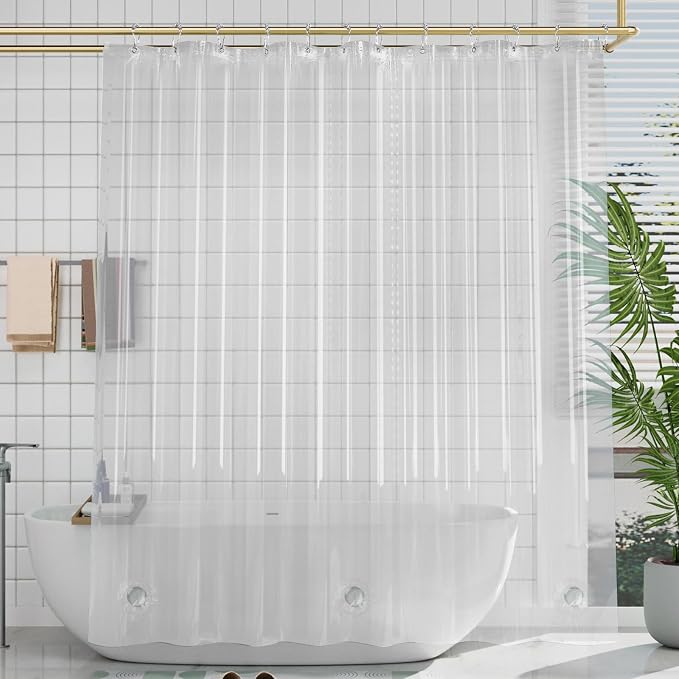 AmazerBath Plastic Shower Curtain 84 Inches Long, 72 x 84 Clear Weighted Extra - Image 8