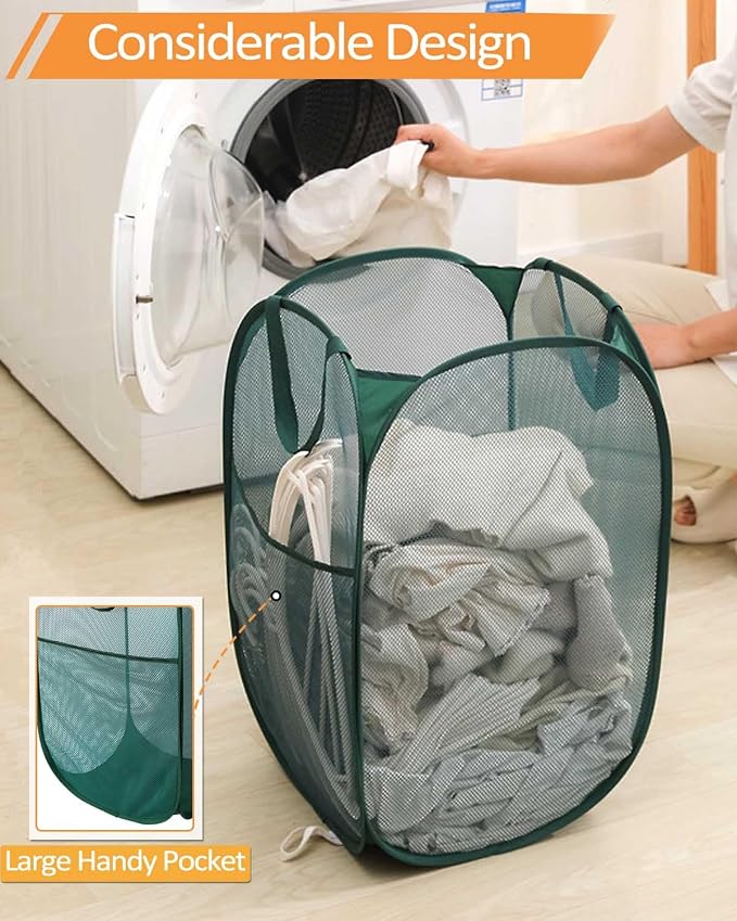 2 Pack Durable Collapsible Laundry Baskets - Image 5