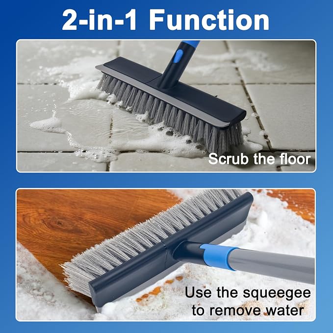 KeFanta Deck Brush with 56" Long Handle, 2 in 1 Floor Scrub Brush | Stiff - Image 3