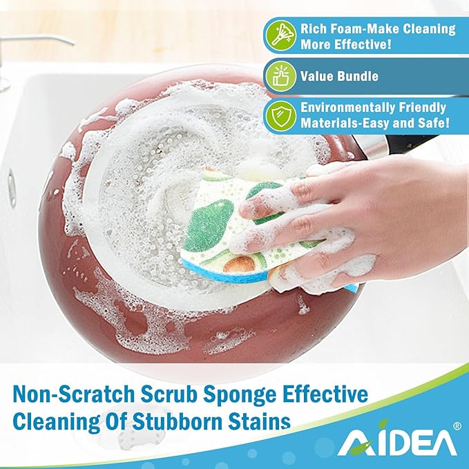 AIDEA Sponges Kitchen, Non-Scratch Scrub Sponge-24Count, Dish Sponges | Sponges - Image 5
