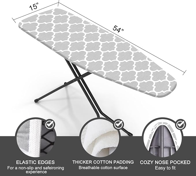Ironing Board Cover and Pad, Standard Size 15" x 54" Iron Board Replacement - Image 2