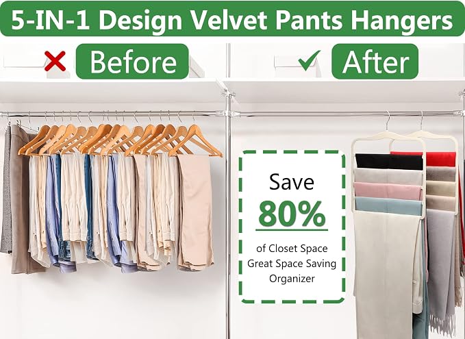 Magic Pants Velvet Hangers for Organization and Storage - Image 2