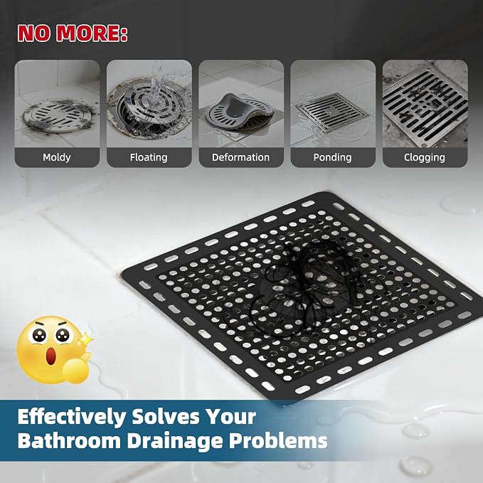 Hibbent Upgraded Shower Drain Hair Catcher, Shower Cover - Image 3