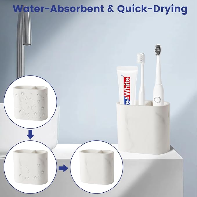 Diatomite Toothbrush Holders for Bathrooms, Electric Tooth Brush and Toothpaste - Image 5