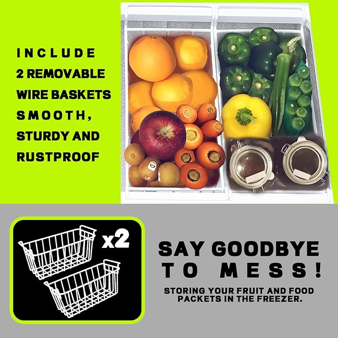 Small Mini Chest Freezer with 2 Hanging Baskets Electronic Control to 1℉Top Open Door Open Freezer Energy Saving Quiet Operation Perfect for Dorm, Garage and RVS, White