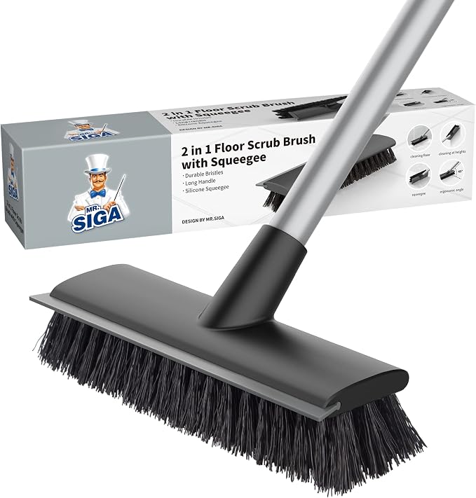 MR.SIGA Floor Scrub Brush with Long Handle by MRSIGA