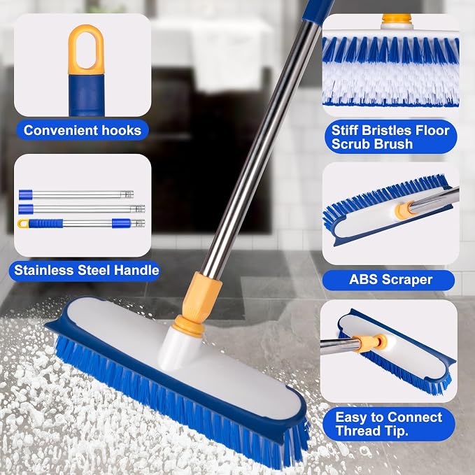 Floor Scrub Brush - 2 in 1 Deck Scrub Brush - Image 3