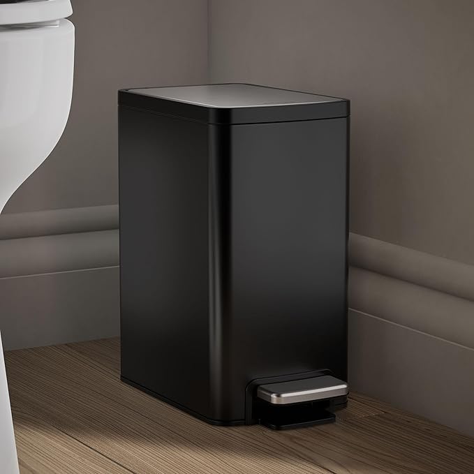 KOHLER 31319-BST Bathroom Trash Can, 1.6 Gallon, 6-Liter Step Can, Quiet-Close - Image 2