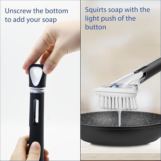 RIMAY Soap Dispensing Dish Brush Dish Scrubber - Image 2