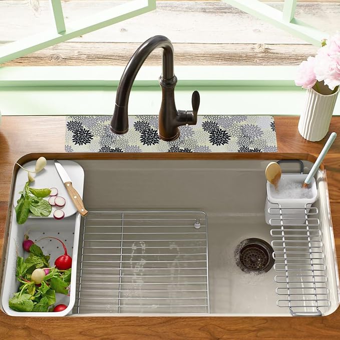 Sink Faucet Absorbing Mat, 2 Pack Drying Mat Around Faucet Sink Splash Guard - Image 2
