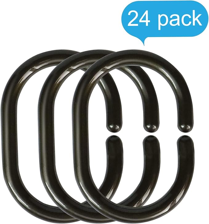 24 pcs Shower Curtain Rings Plastic Shower Curtain Hooks C-Shaped Rings Hook - Image 6