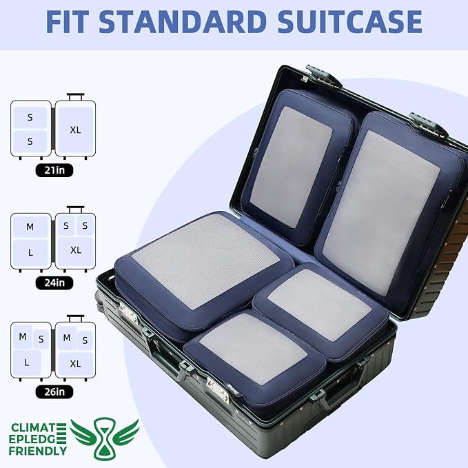 BAGAIL 4 Set/6 Set/8 Set Compression Packing Cubes Travel Accessories - Image 7