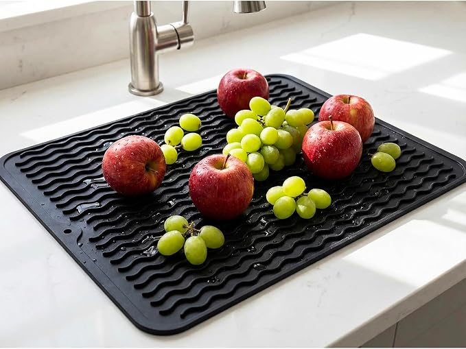 MicoYang Silicone Dish Drying Mat — Quick-Dry Ridges Counter & Sink Pad - Image 8