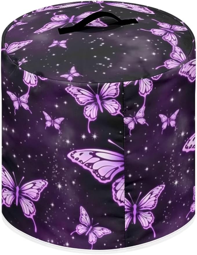 Purple Butterfly Air Fryer Dust Cover for Instant Pot Accessories 6 Quart Dust Covers for Kitchen Appliances Living Room Table Decor Covers Appliances with Handle Pocket