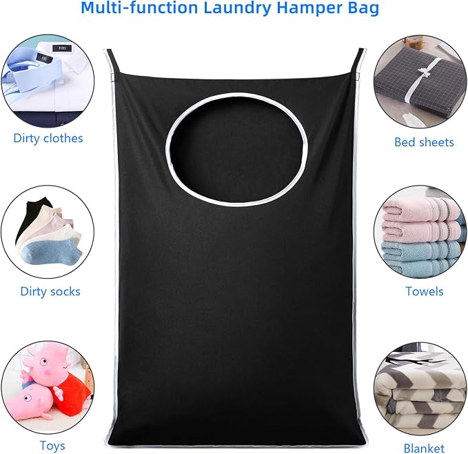 ANSTROUT 2 Pack XL Hanging Laundry Hamper, Extra Large Tear-Resistant Door - Image 8