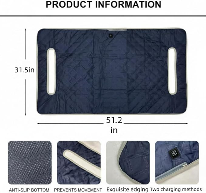 Golf cart Heated seat Cover, 3 Heating Levels and 4 Heating Zones,Non-Slip Universal fit Four-Zone Heating, External Power Supply/Power Bank Heating Options USB/Type-C Power Supply
