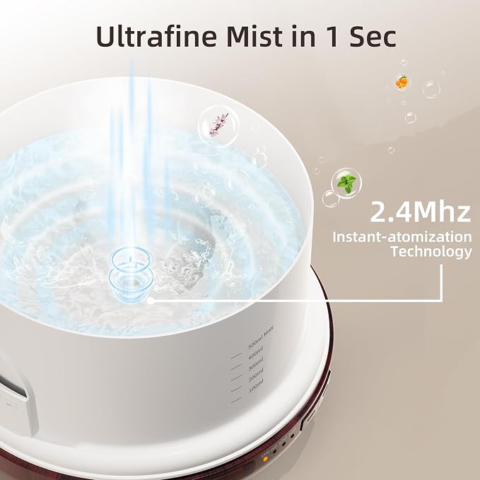 ASAKUKI Essential Oil Diffuser for Home, 500ML Aromatherapy Humidifier | - Image 3