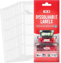 MESS Dissolvable Food Labels, Blank 1x2, 50/Roll - Dissolves in 30 Seconds or Less - Removable Pantry, Meal Prep & Food Storage Labels – Canning & Freezer Use