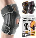 DR. BRACE ELITE Knee Brace with Side Stabilizers & Patella Gel Pads for Maximum Knee Pain Support and fast recovery for men and women-Please Check How To Size Video (Moon, Large)
