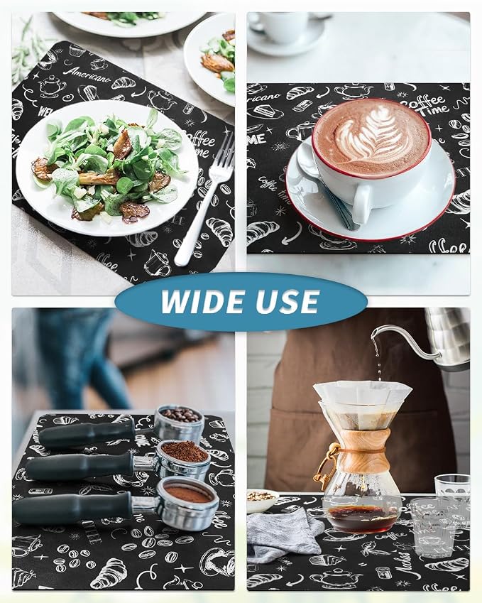 AMOAMI-Coffee Mat Hide Stain Rubber Backed Absorbent Dish Drying Mat - Image 6