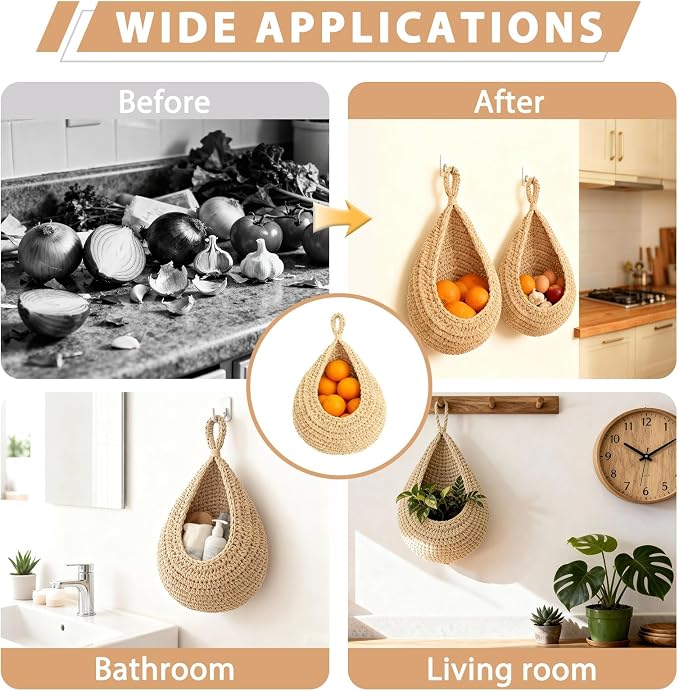 Big Wall Hanging Mounted Fruit and Vegetable Baskets - Image 4