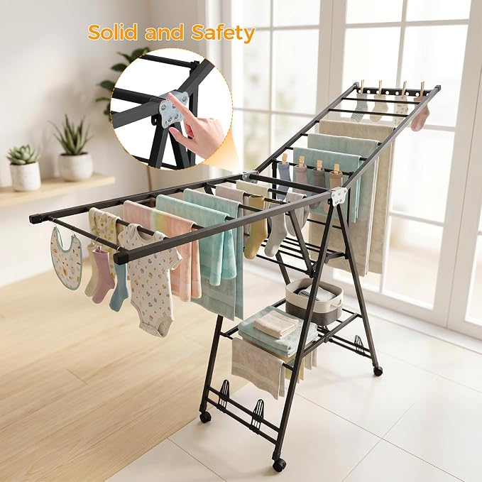 Clothes Rack, 3-Tier Drying Hanger, - Image 6