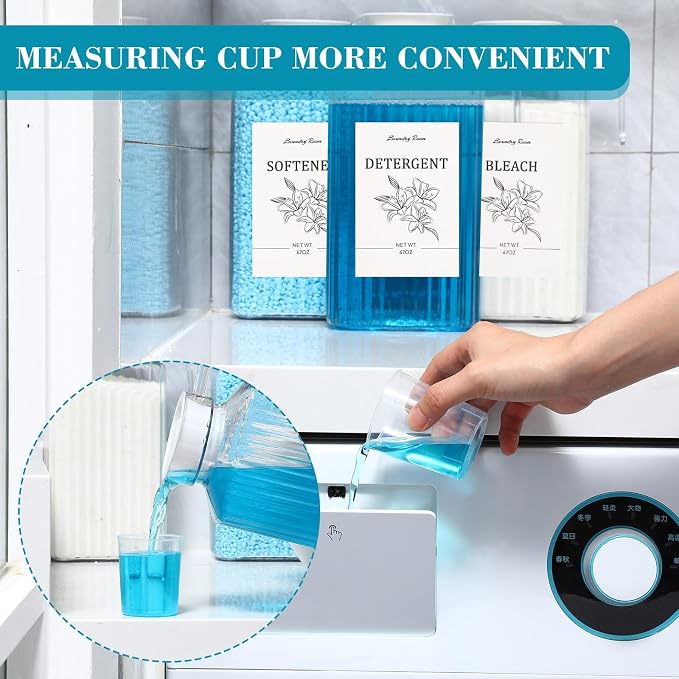 Potchen 3 Pack Laundry Detergent Dispenser Set, Fabric Softener Dispenser - Image 5